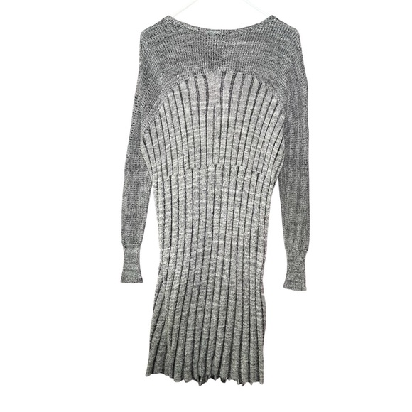 Free People Long Line Lagenlook Ribbed Duster Cardigan Knit Sweater Pockets XS - Picture 4 of 9